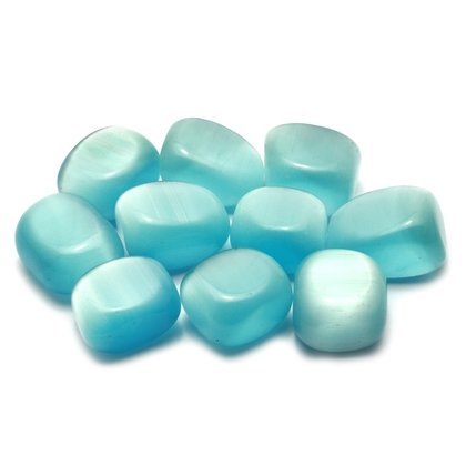 Turquoise Cat's Eye Tumble Stone - Synthetic