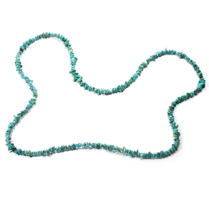 Turquoise Gemstone Chip Necklace ~ 35"