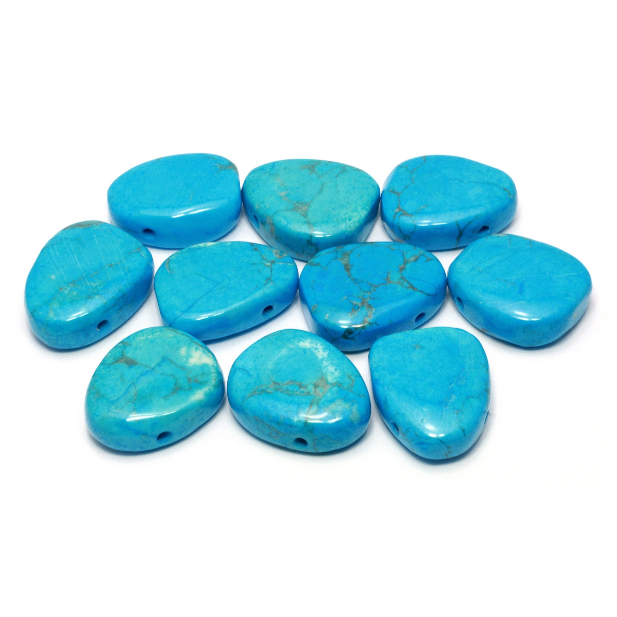 Turquoise Howlite Drilled Tumble Stone