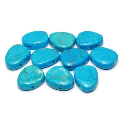 Turquoise Howlite Drilled Tumble Stone