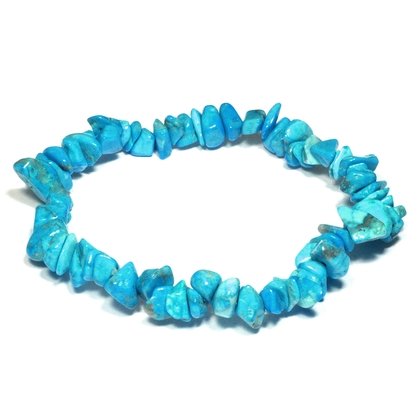 Turquoise Howlite Gemstone Chip Bracelet