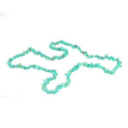 Turquoise Howlite Gemstone Chip Necklace ~ 35"