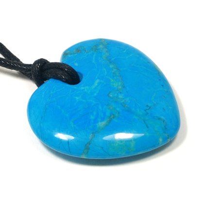 Turquoise Howlite Heart Necklace 'Protection'