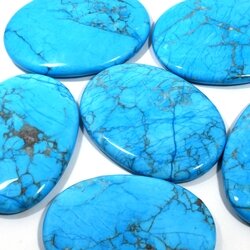 Turquoise Howlite Palm Stone ~70x50mm