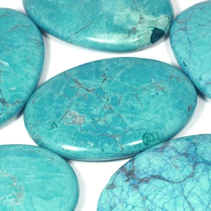 Turquoise Howlite Palm Stone ~70x50mm