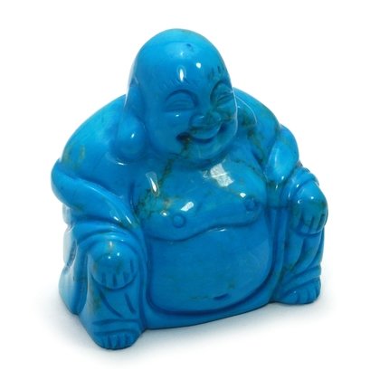 Turquoise Howlite Sitting Buddha Statue