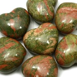 Unakite Crystal Heart ~45mm