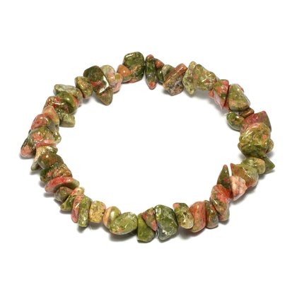 Unakite Gemstone Chip Bracelet