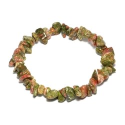 Unakite Gemstone Chip Bracelet