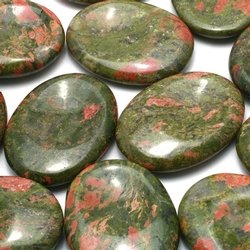 Unakite Thumb Stone ~40mm