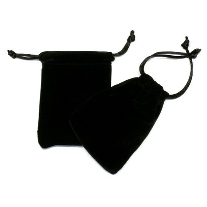 Velvet Gift Pouch - Black (9.5cm x 7cm)