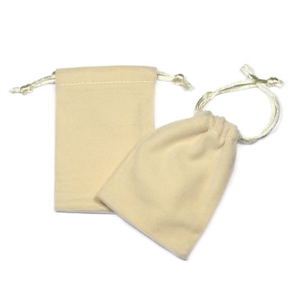 Velvet Gift Pouch - Cream (9.5cm x 7cm)