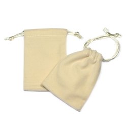 Velvet Gift Pouch - Cream (9.5cm x 7cm)