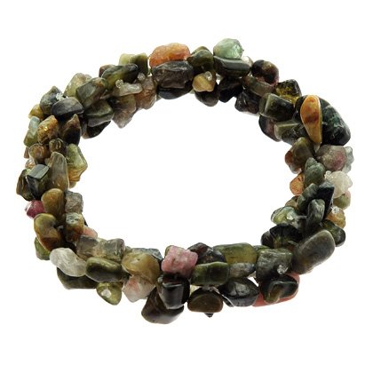 Watermelon Tourmaline Gem Chip Bracelet