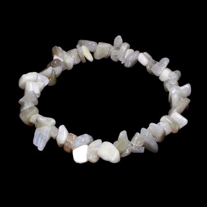 White Moonstone Gemstone Chip Bracelet