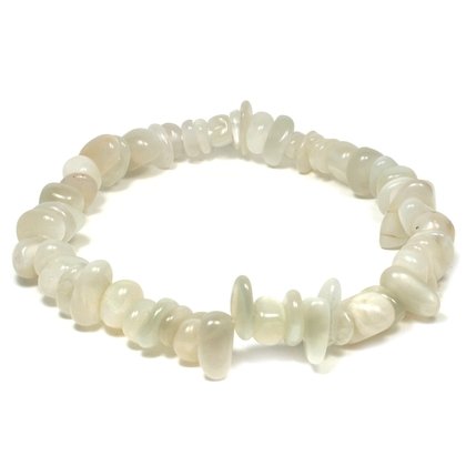 White Moonstone Mini Tumblestone Bracelet (extra grade)