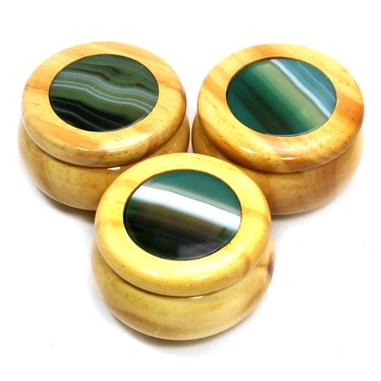 Wooden Jewel Box ~ Agate Green, Small