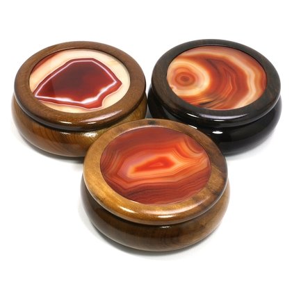 Wooden Jewel Box ~ Carnelian, Large