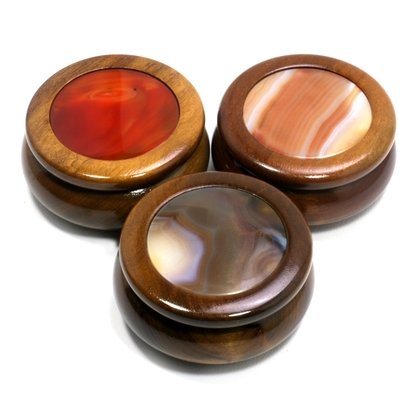 Wooden Jewel Box ~ Carnelian, Medium