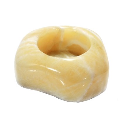 Yellow Calcite Shallow Tealight Candle Holder