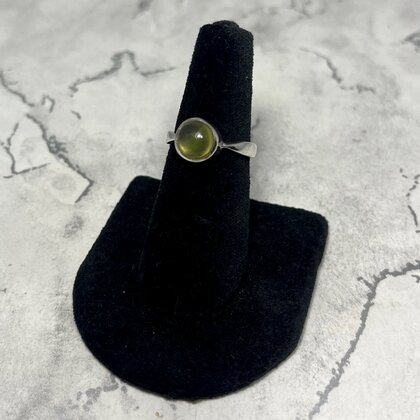 Yellow Cats Eye Round 925 Sterling Silver Ring~7.25 US / O 1/2 UK