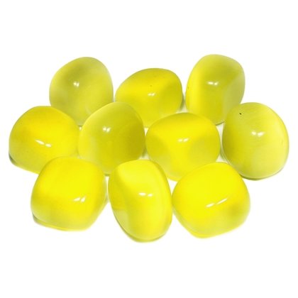 Yellow Cat's Eye Tumble Stone (20-25mm)