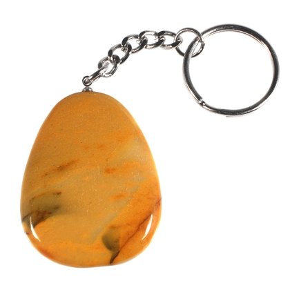 Yellow Mookaite Disc Fob Keyring