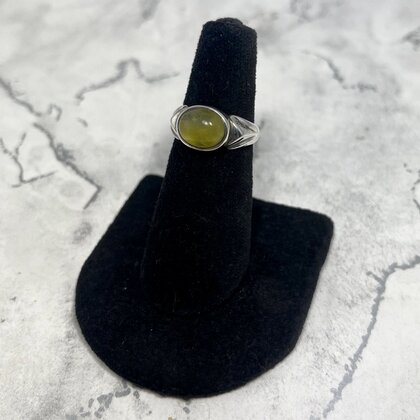 Yellow Opal Oval 925 Sterling Silver Ring~6.25 US / M 1/2 UK