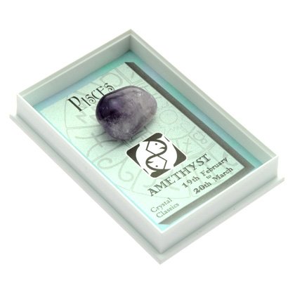 Zodiac Birthstone Crystal Gift Box - Pisces (Amethyst)